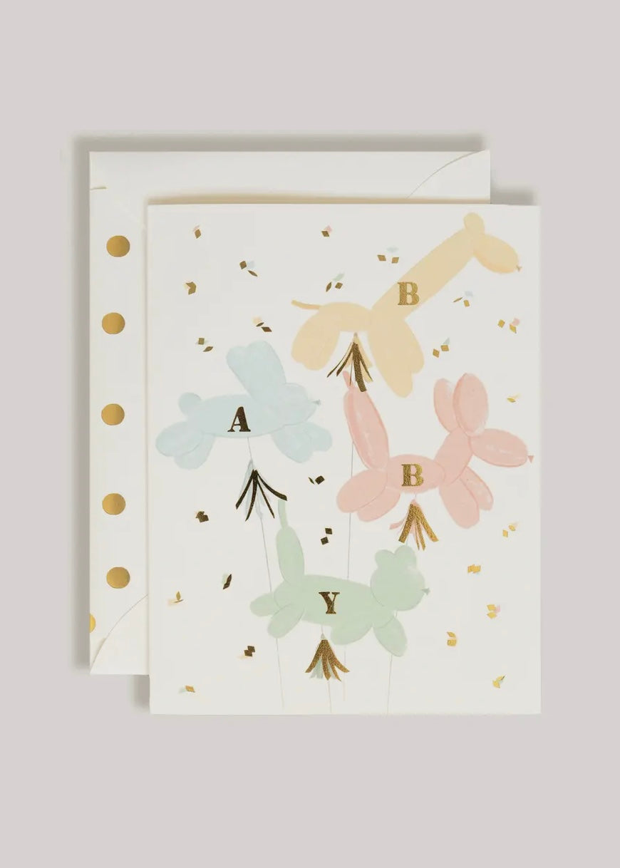 Animal Balloons Greeting Card