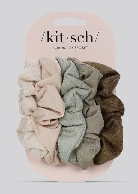 Assorted Textured Scrunchies 5pc Set