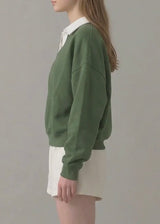 Pre-Shrunk Cotton Fleece Collared Sweatshirt