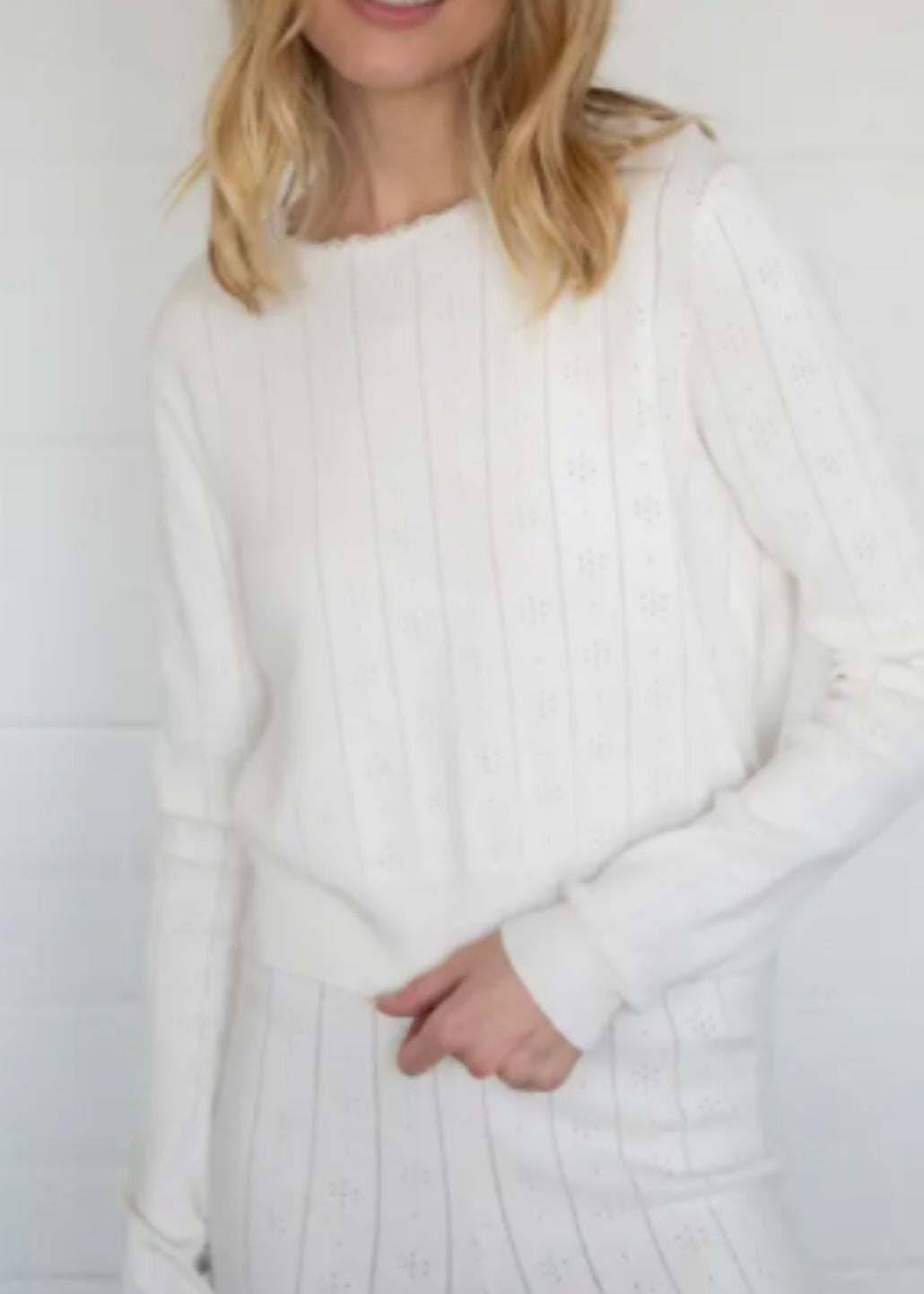 Pointelle Pullover