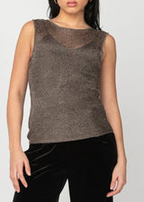 Metallic Mesh Top