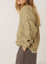Button-Sleeved Sweater