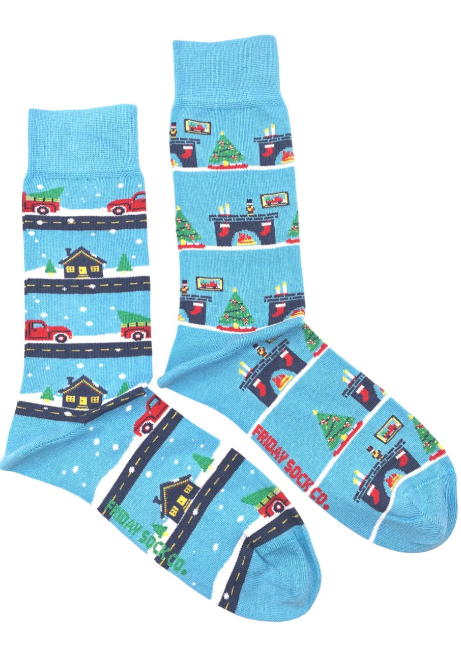 Christmas Vintage Truck & Living Room Socks