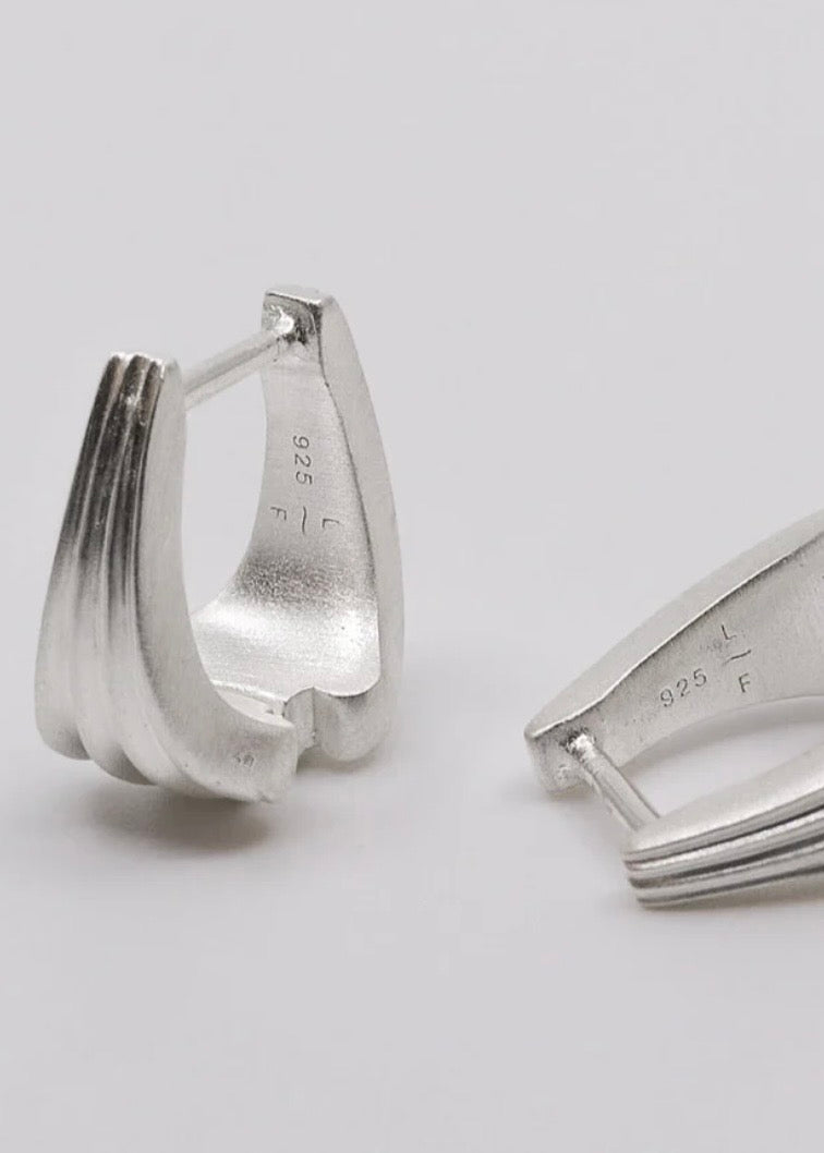 Meridian Huggie Hoops in Sterling Silver