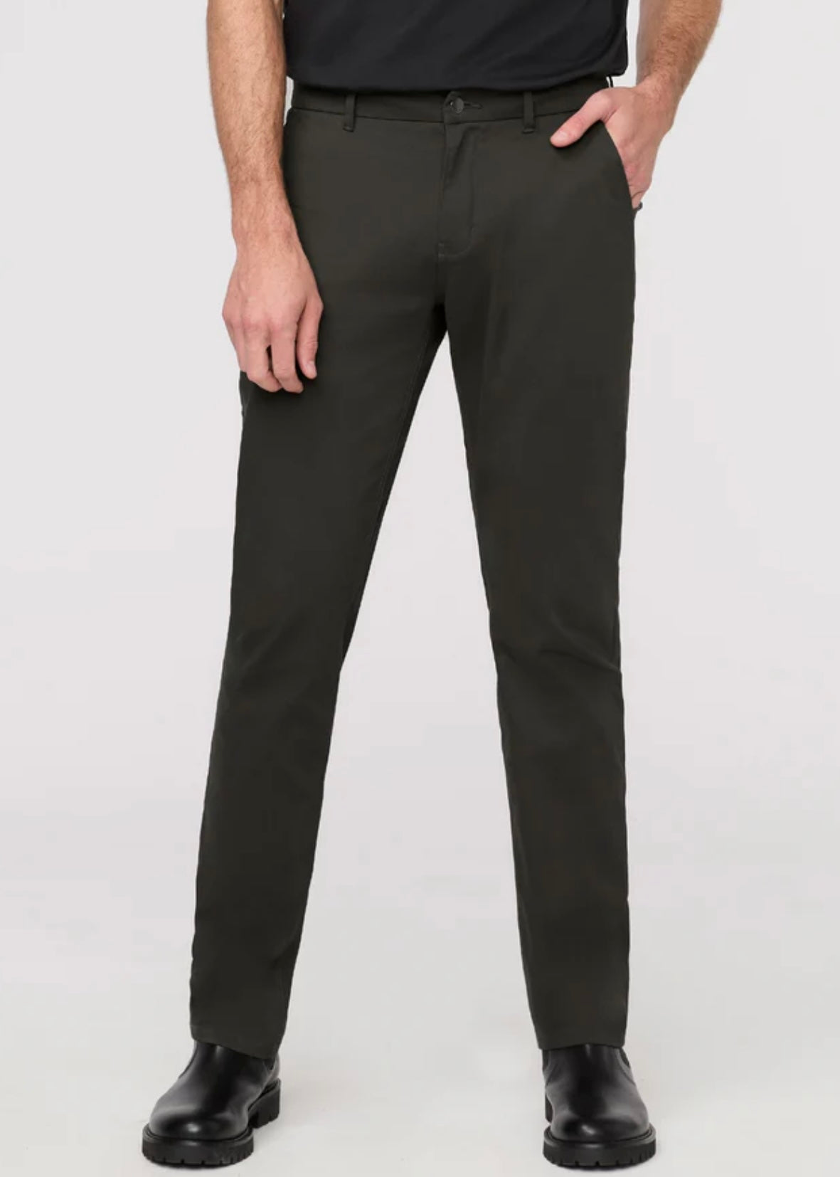 NuStretch Slim Straight Trouser in Evergreen