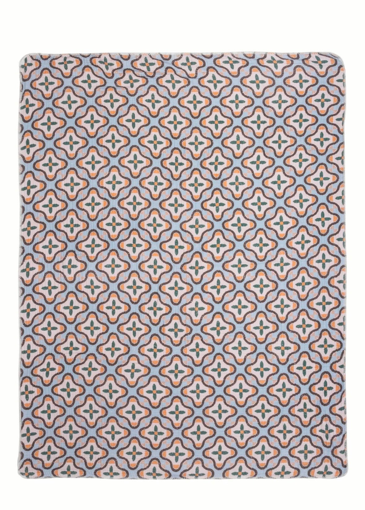 THE MOSAIC | Block Print Sherpa Lined Throw