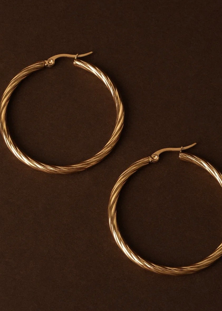 Bold Twisted Hoop