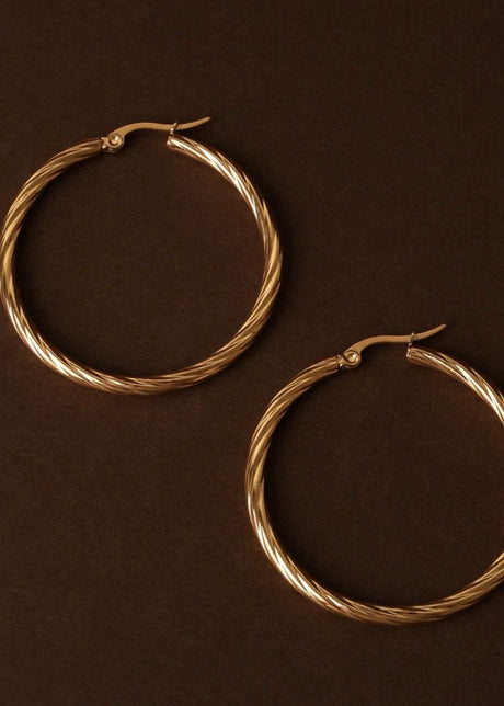 Bold Twisted Hoop