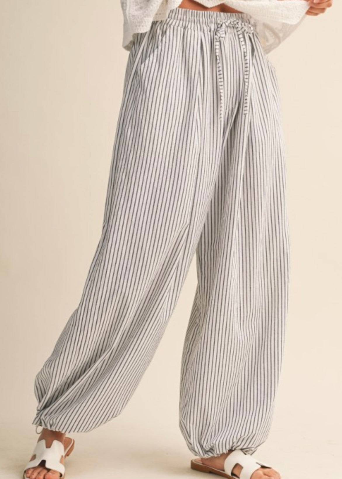 Stripe Balloon Pants