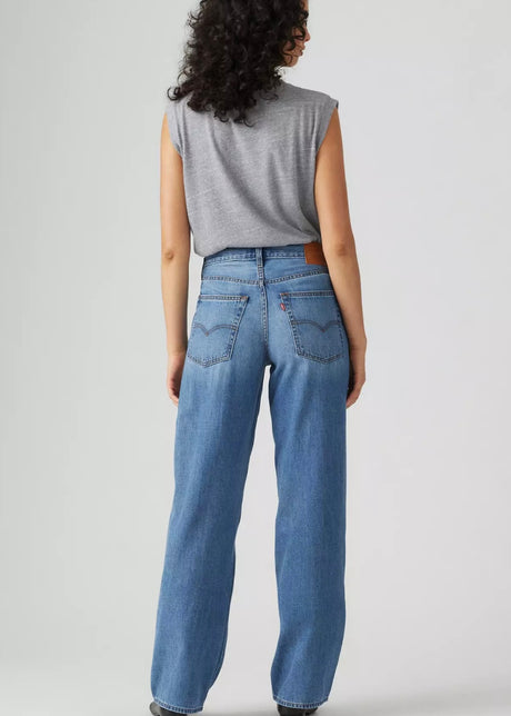 Baggy Dad Linen + Denim Lightweight Jeans Heavy Check