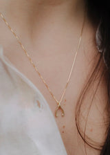 Wishbone Necklace in 10k Solid Gold