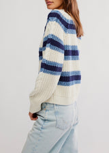 Frankie Cable Knit Stripe Pullover