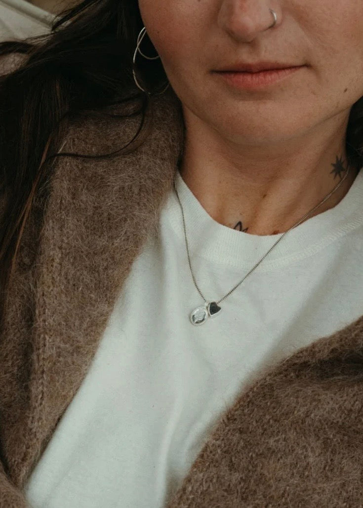Heart Charm Necklace in Sterling Silver