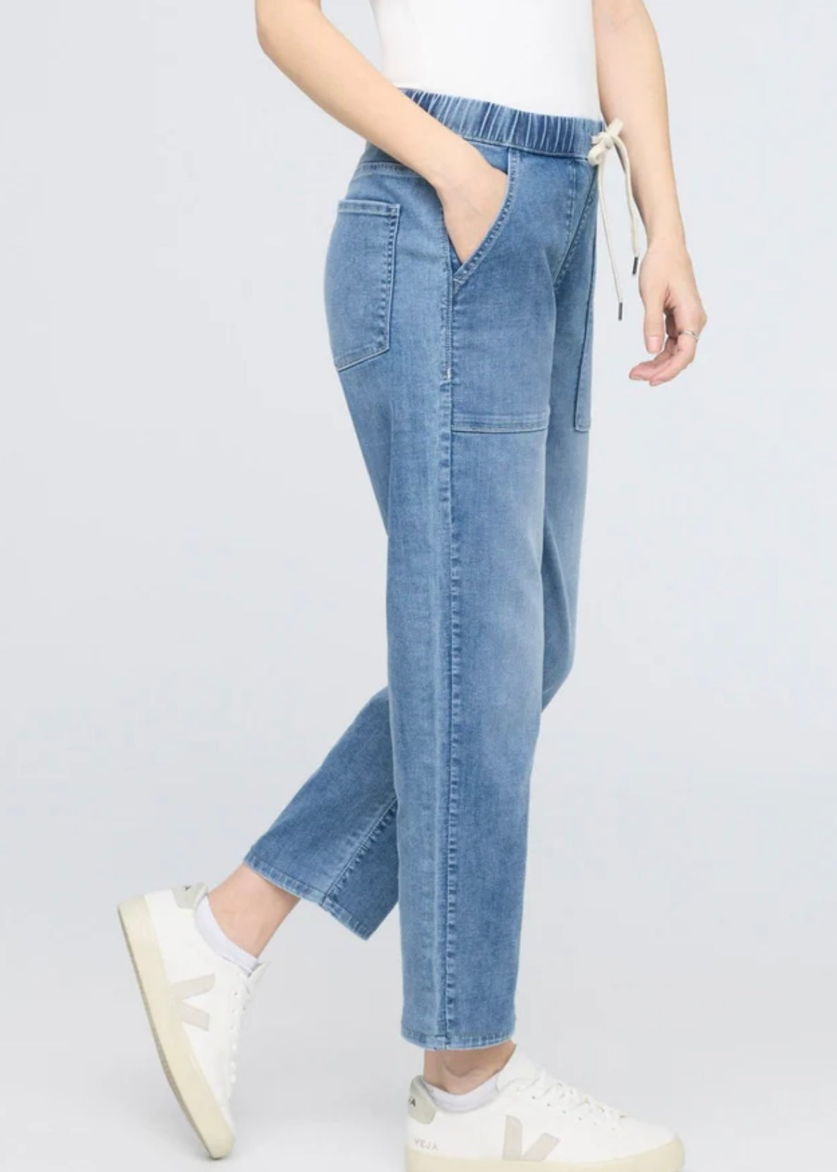 Performance Denim Crop Lite Harbour Pant - Light Stone