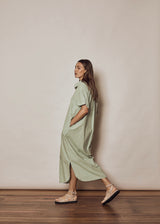 Alice Shirt Dress in Sage