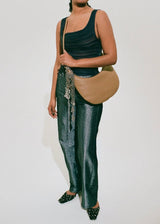 Medium Recycled Leather Flat Crescent
