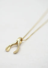 Wishbone Necklace in 10k Solid Gold