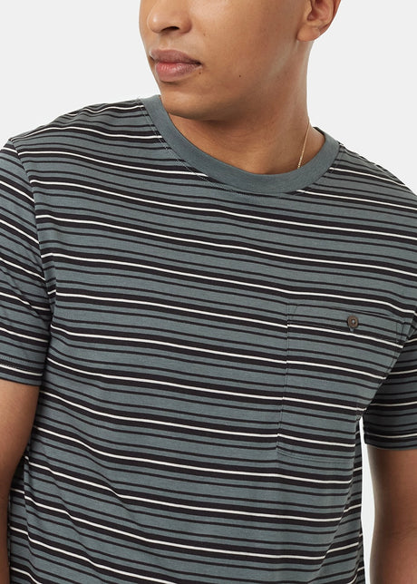 Treeblend Stripe Button Pocket T-Shirt