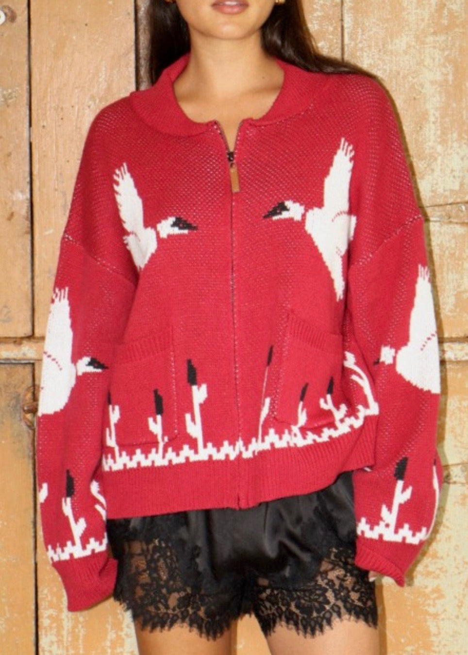 Bird Zip Cardigan