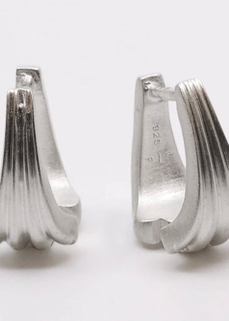 Meridian Huggie Hoops in Sterling Silver