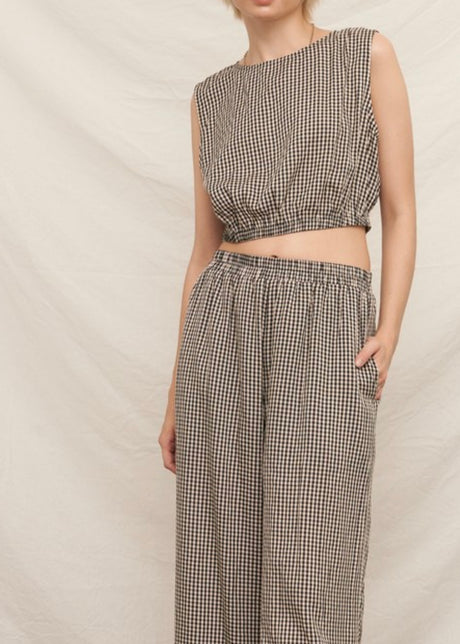 Stella Gingham Top + Pants Set