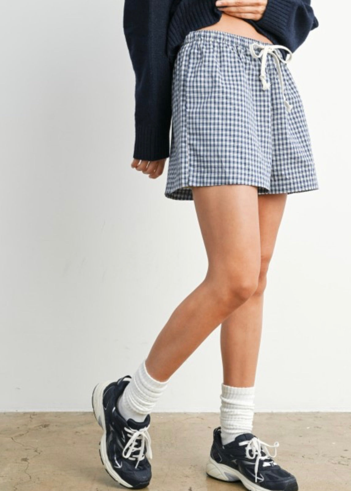 Lila Check Shorts