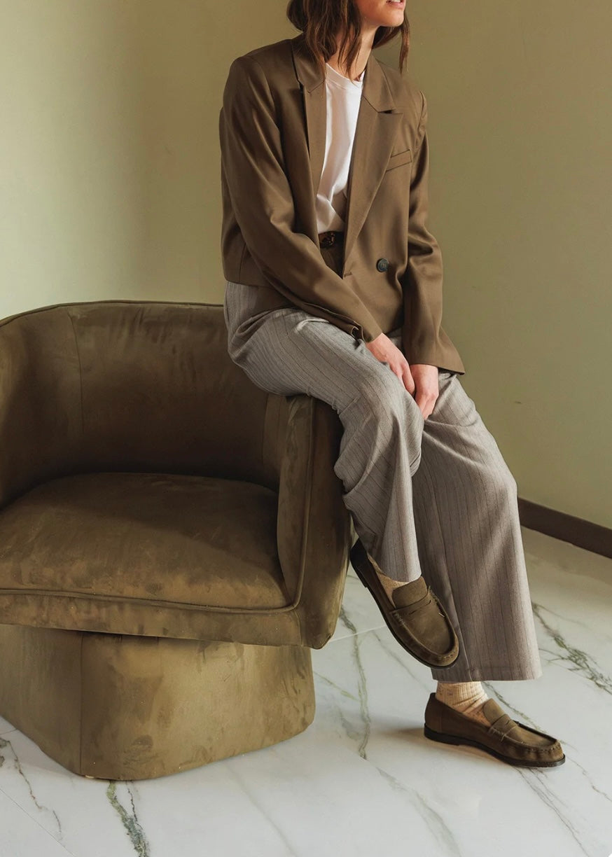 Striped Pleated Trouser