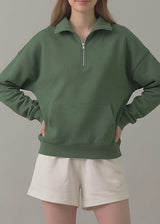 Pre Shrunk Cotton Terry Half Zip Sweatshirt