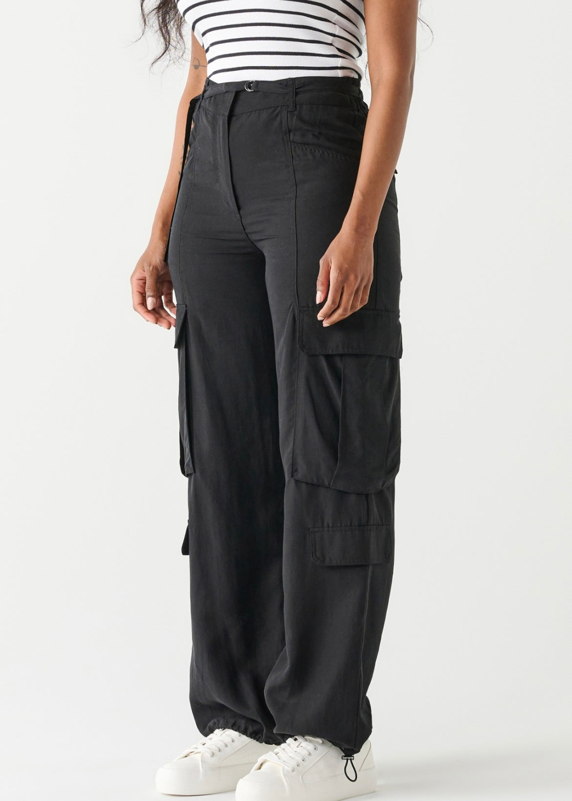 High-Waisted Parachute Cargo Pant