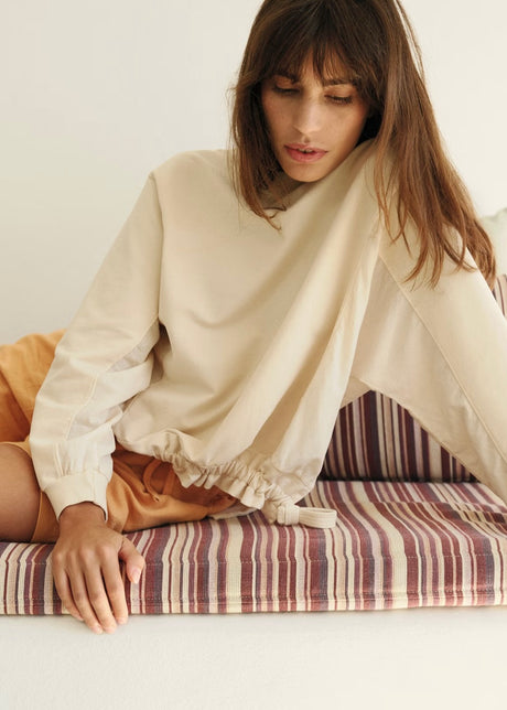 Cotton Sweatshirt with Ties
