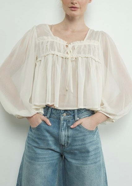 Bonnie Sheer Ruffle Blouse