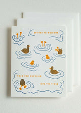 Duckling Flock | New Baby | Letterpress Card
