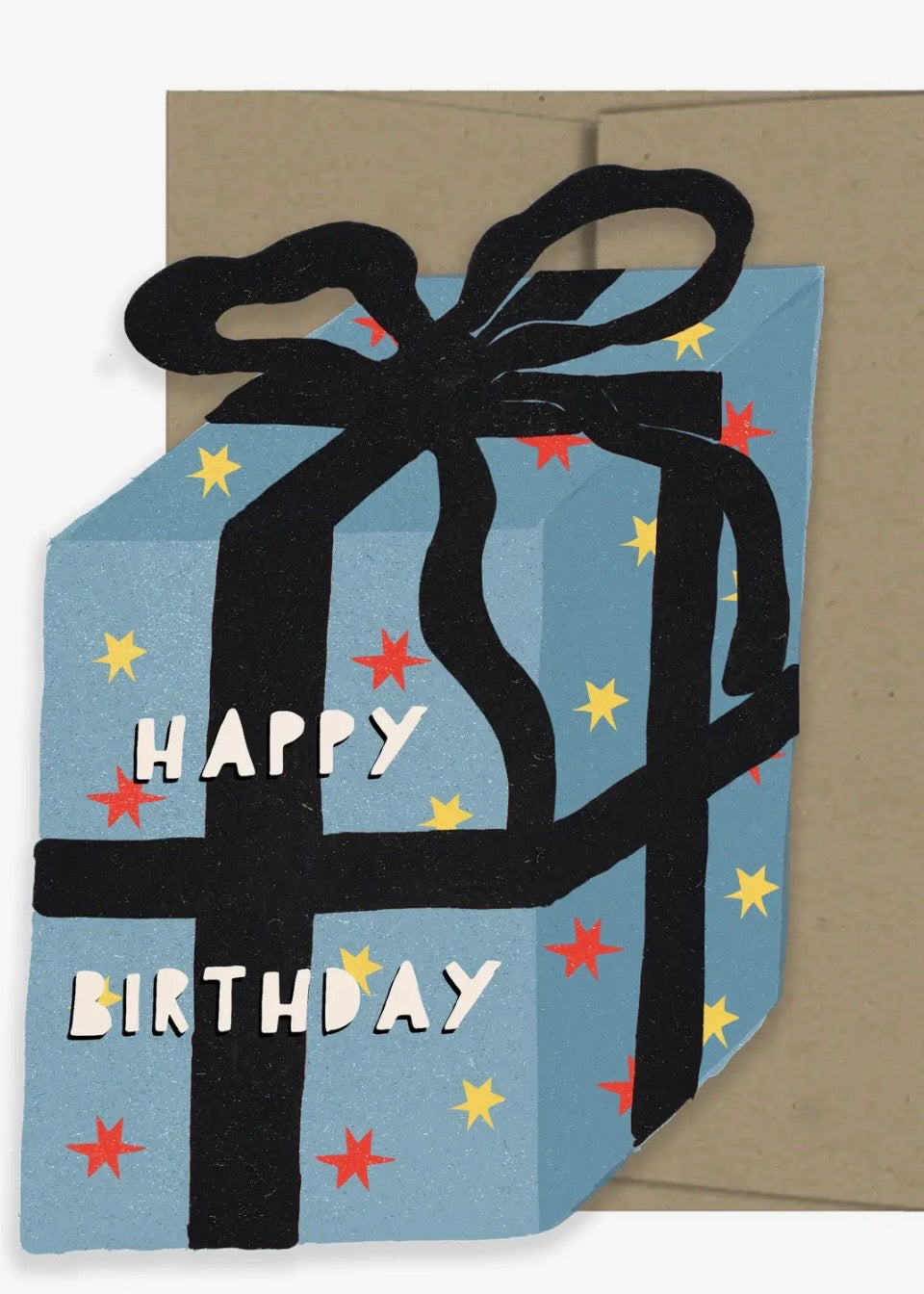 Blue Gift Birthday Card