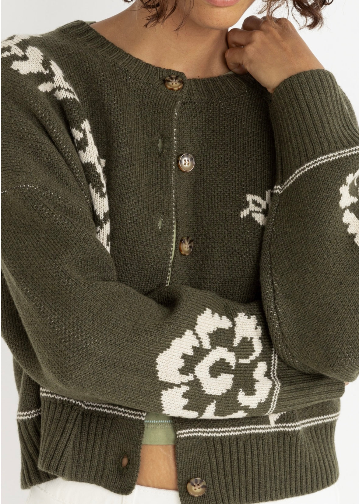 Antique Floral Crop Cardigan