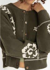 Antique Floral Crop Cardigan
