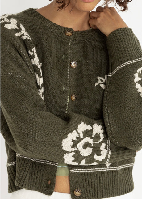 Antique Floral Crop Cardigan