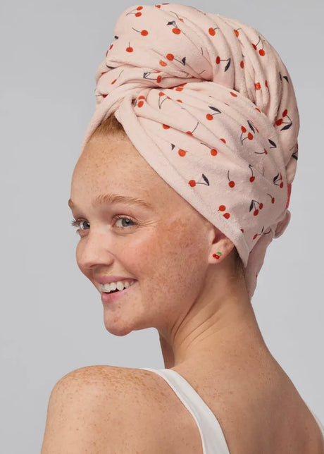 Xl Hair Towel Wrap - Cherry Print