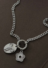 Bow and Flower Necklace