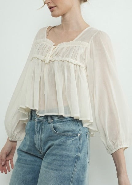 Bonnie Sheer Ruffle Blouse