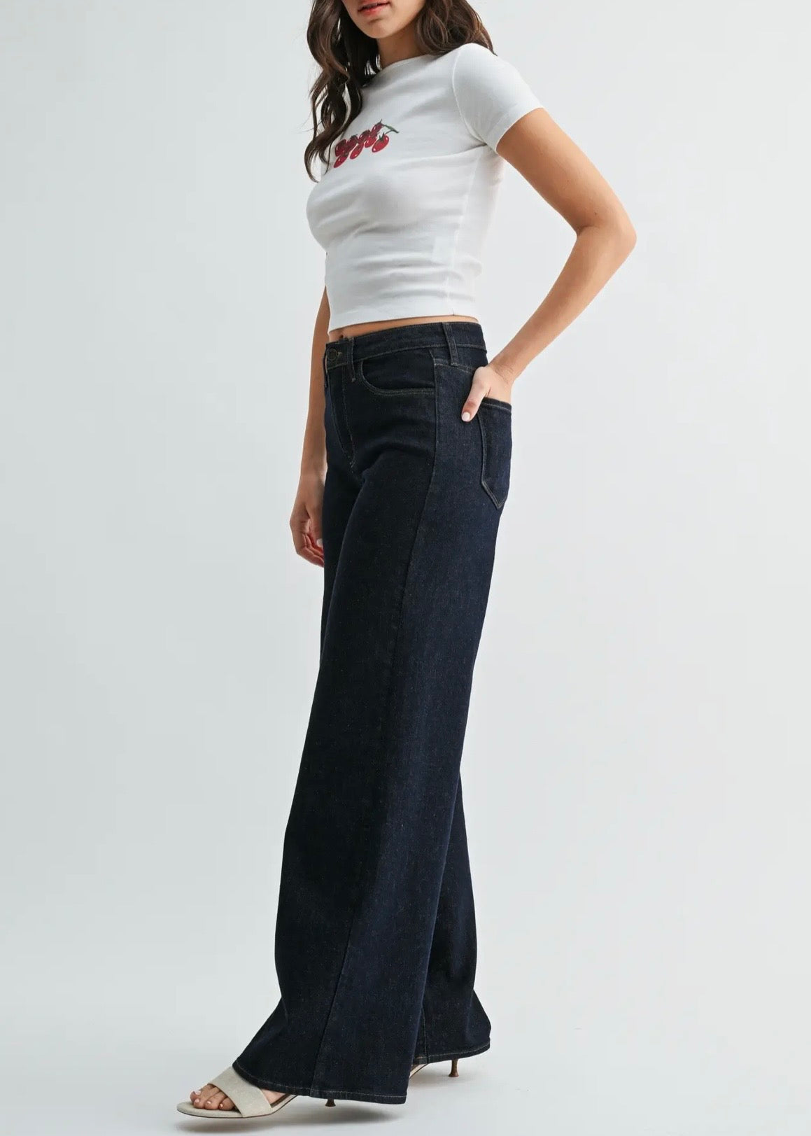 High Rise Stretchy Wide Leg