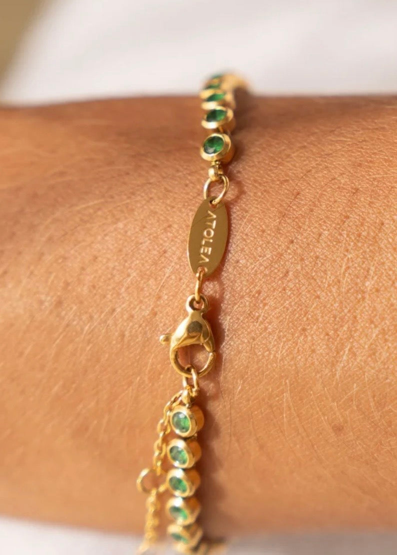 Green Tennis Bracelet
