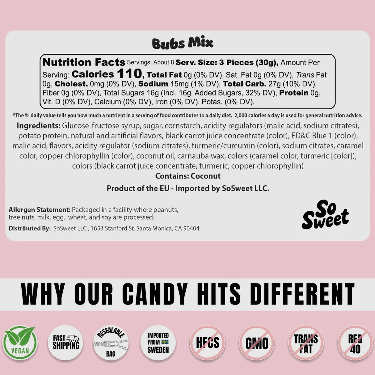 Swedish Candy Bubs Mix (8 oz)