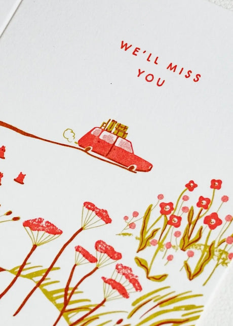 Miss You Car | Letterpress Card