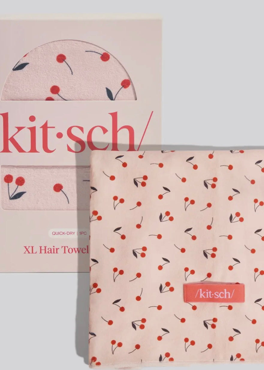 Xl Hair Towel Wrap - Cherry Print