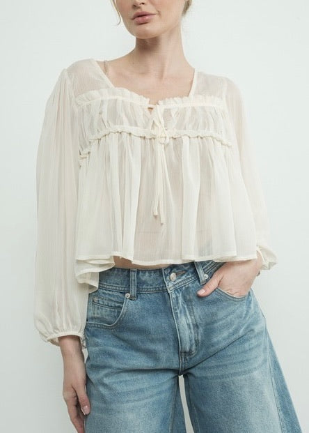 Bonnie Sheer Ruffle Blouse
