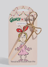 The Grinch X Kitsch Gold Bow French Hair Pin