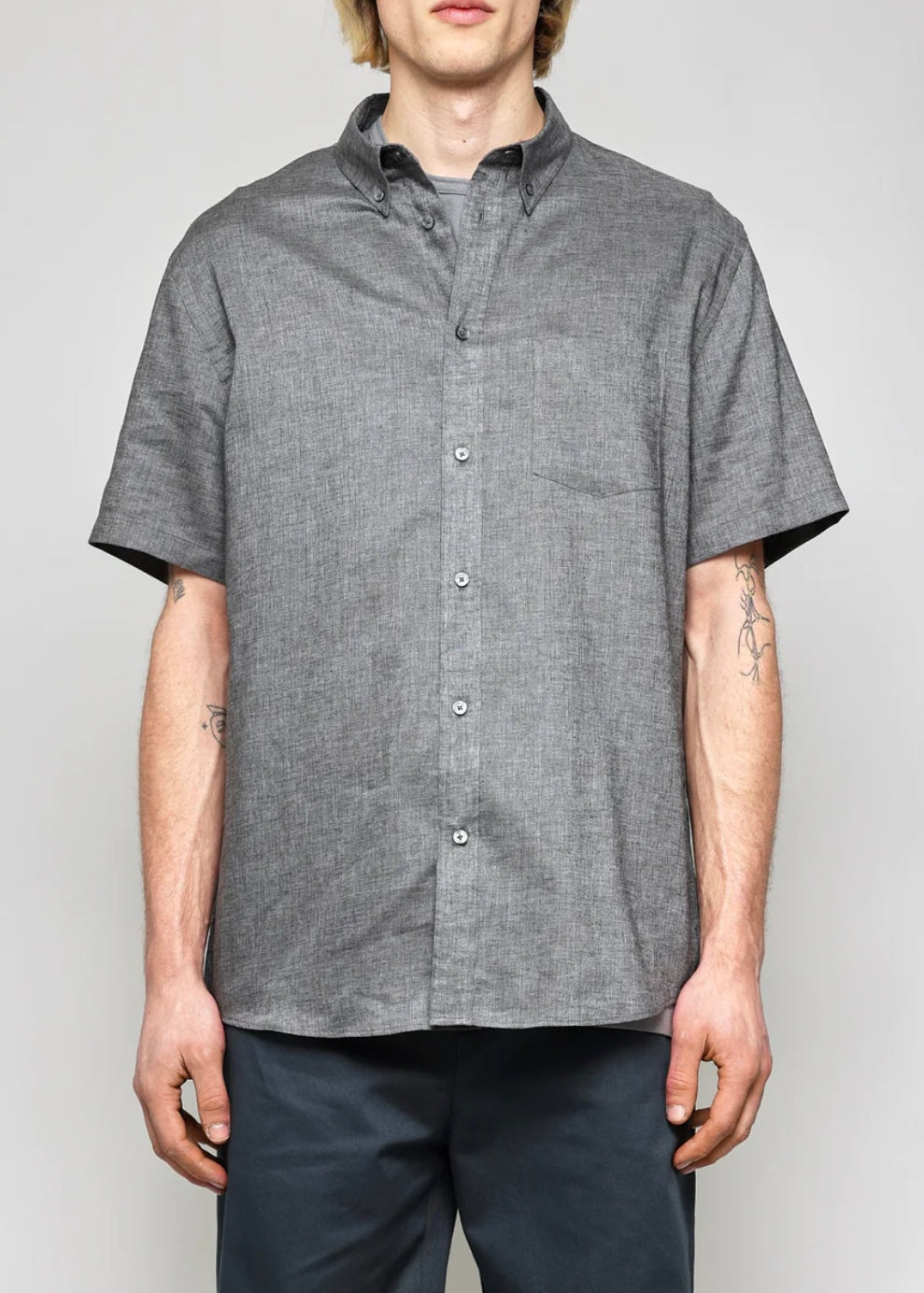 Japanese Easy Linen S/S Button Up Shirt