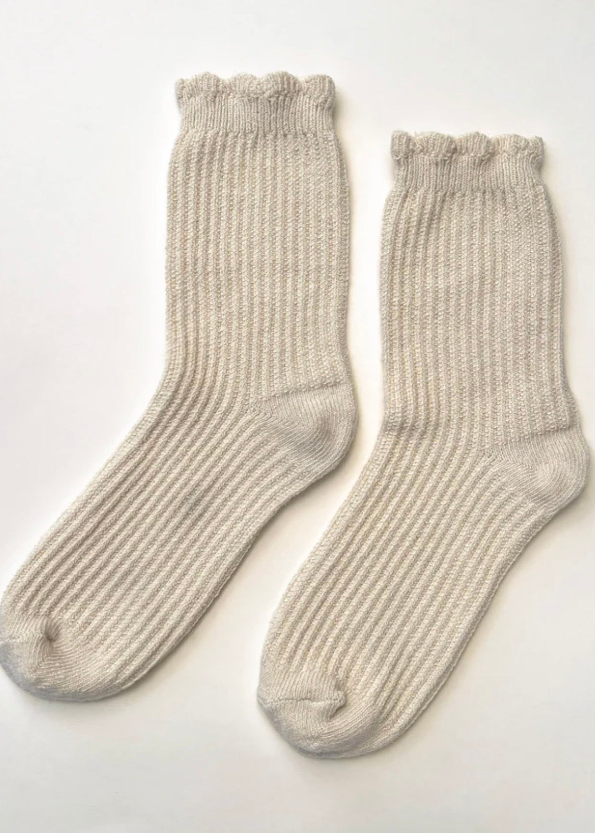 Linen Scallop Socks