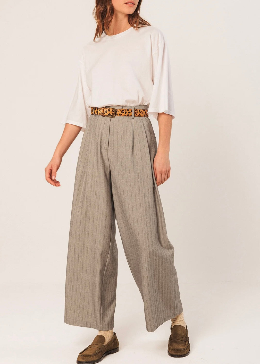 Striped Pleated Trouser