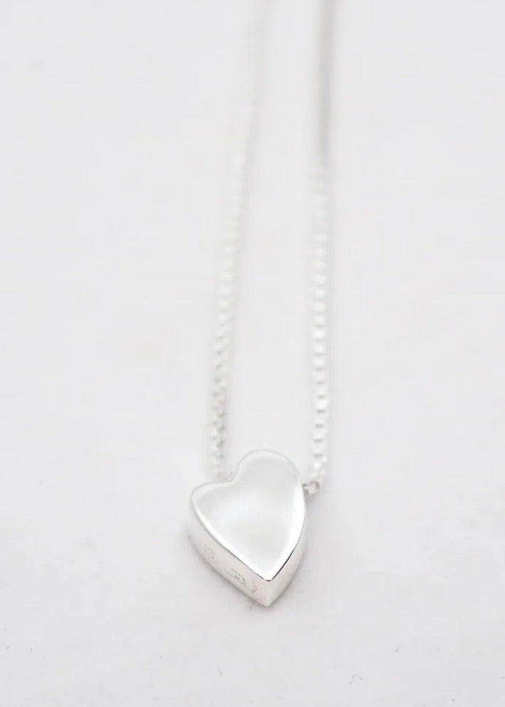 Heart Charm Necklace in Sterling Silver